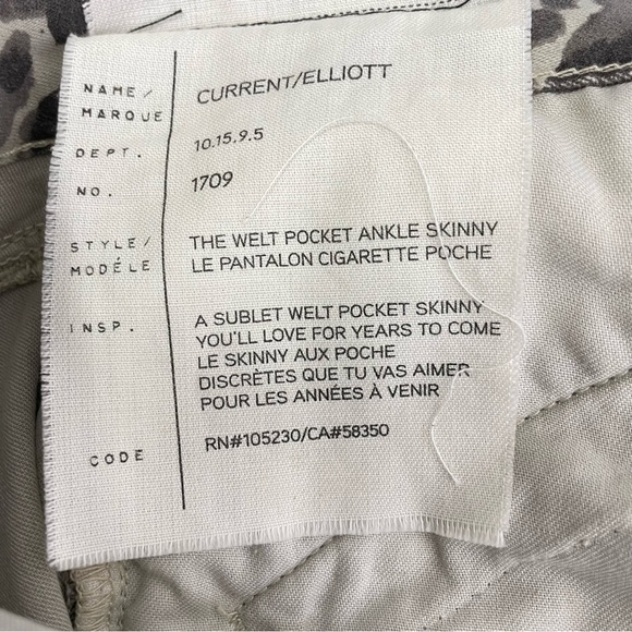 Current Elliot The Welt Pocket Ankle Skinny in Steel Grey Scooter Leopard, 31 - Picture 8 of 10